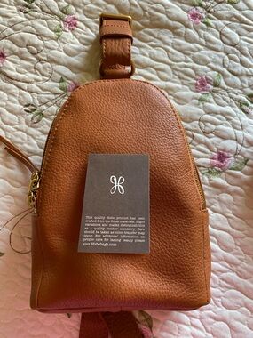 HOBO Warm Honey Pebbled Leather Mini Sling Bag